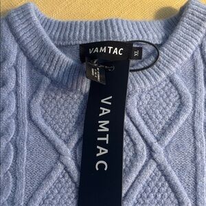Vamtac Light Blue Cable Knit Sweater Men’s Sz XL NWT